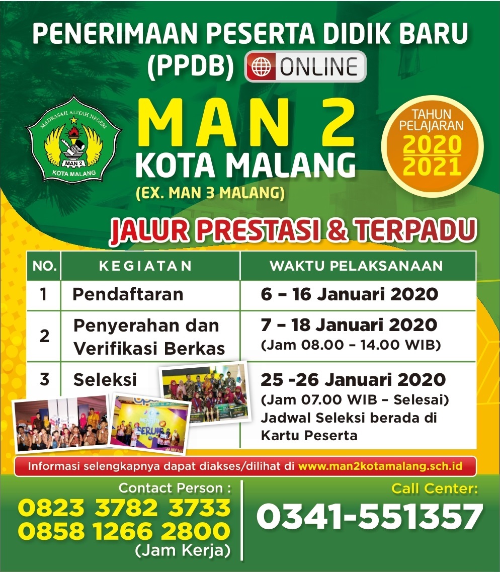 Ppdb Man 2 Kota Malang Ex Man 3 Malang Jalur Prestasi Dan