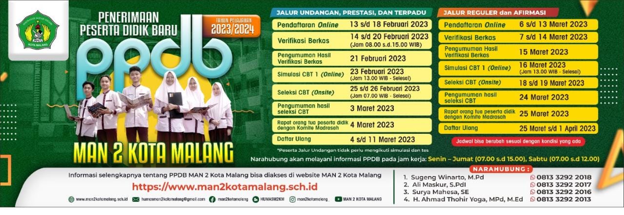 PPDB MAN 2 KOTA MALANG TAPEL 2023 – 2024