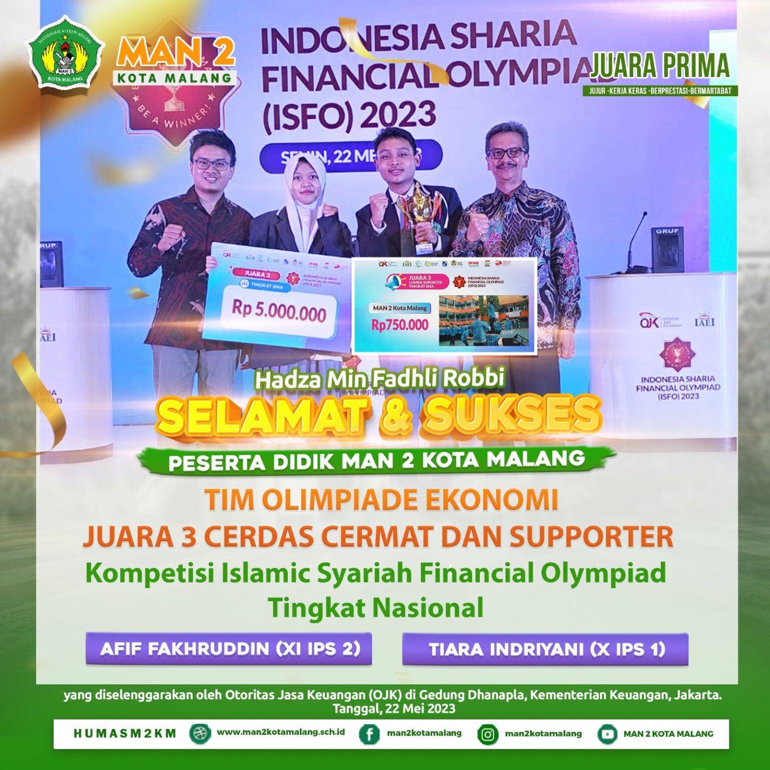 Tim Olimpiade Ekonomi MAN 2 Kota Malang Juara 3 Di OJK Kemenkeu RI ...