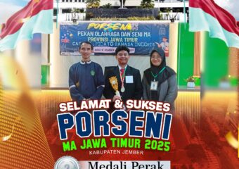 Arva Sumbang Medali Perak di Cabang Pidato Bahasa Inggris PORSENI MA Jatim 2025